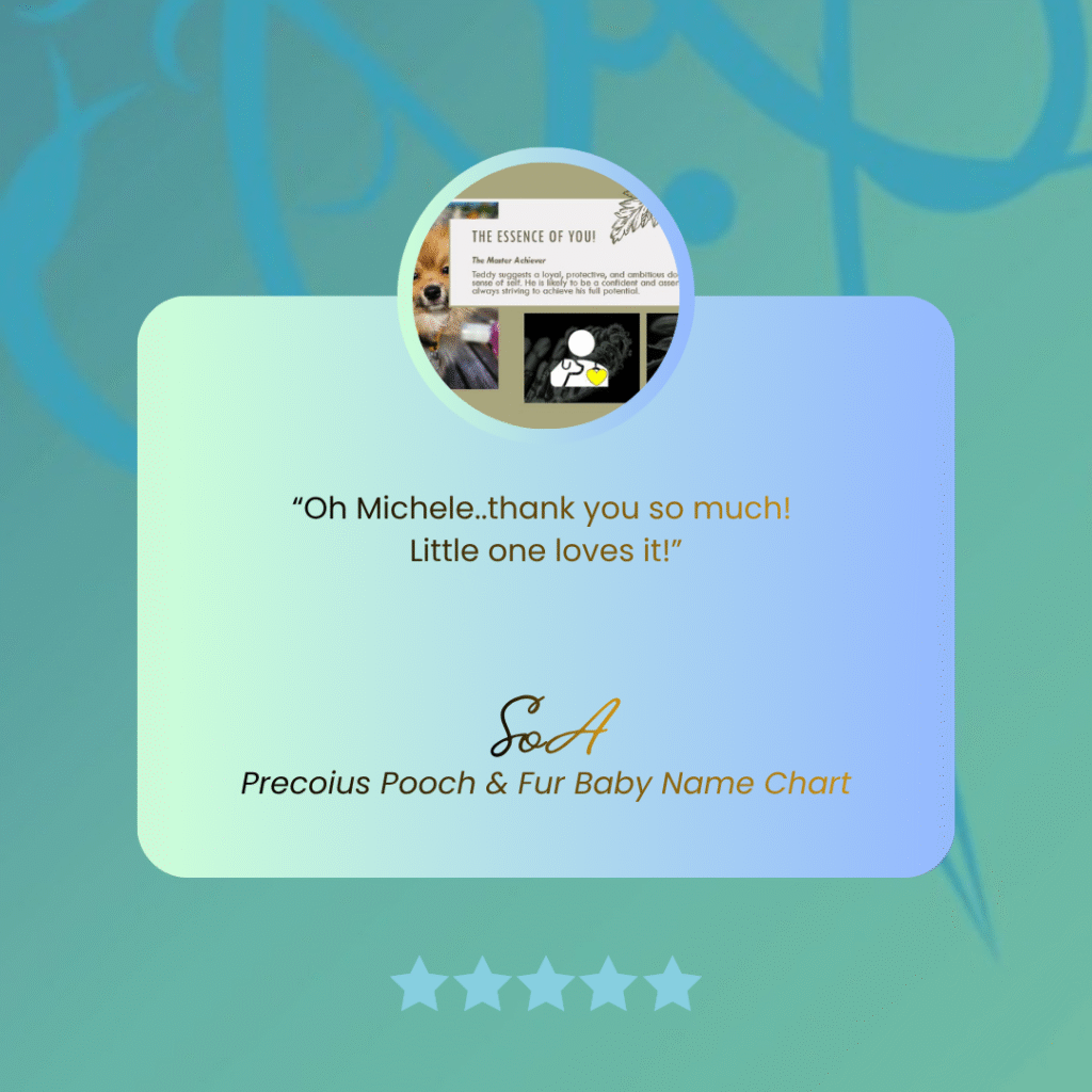 Precious Pooch & Fur Baby Mini Numerology Chart